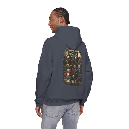 Horror Icons "Back to School" Hoodie — Vintage Movie Villains Graphic Sweatshirt