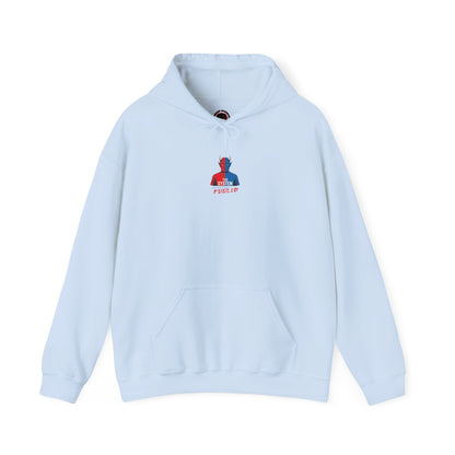 Hooded Sweatshirt - The System - Real People Arent Fooled Red Blue Design