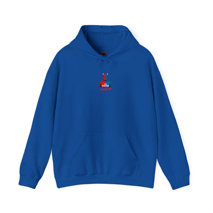 Hooded Sweatshirt - The System - Real People Arent Fooled Red Blue Design