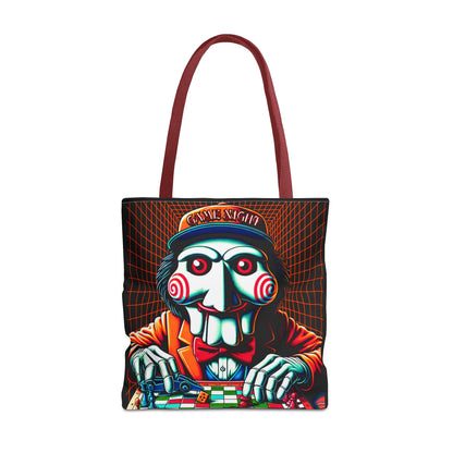 Game Night Billy Wearing A Hat The Puppet Playing Lunch Beach Gamer Carry Tote Bag (AOP) Horror Fun