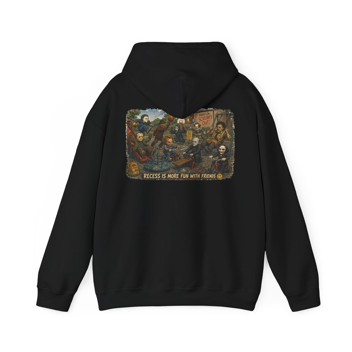 Horror Icons Illustration “Recess Is More Fun With Friends” - Hoodie