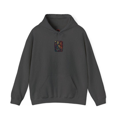 Horror Icons Hoodie — Vintage Slasher Collage Sweatshirt