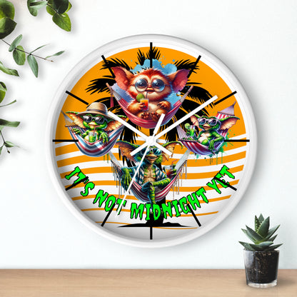 Summerween It's Not Midnight Yet! Gremlins Beach Day Wall Clock