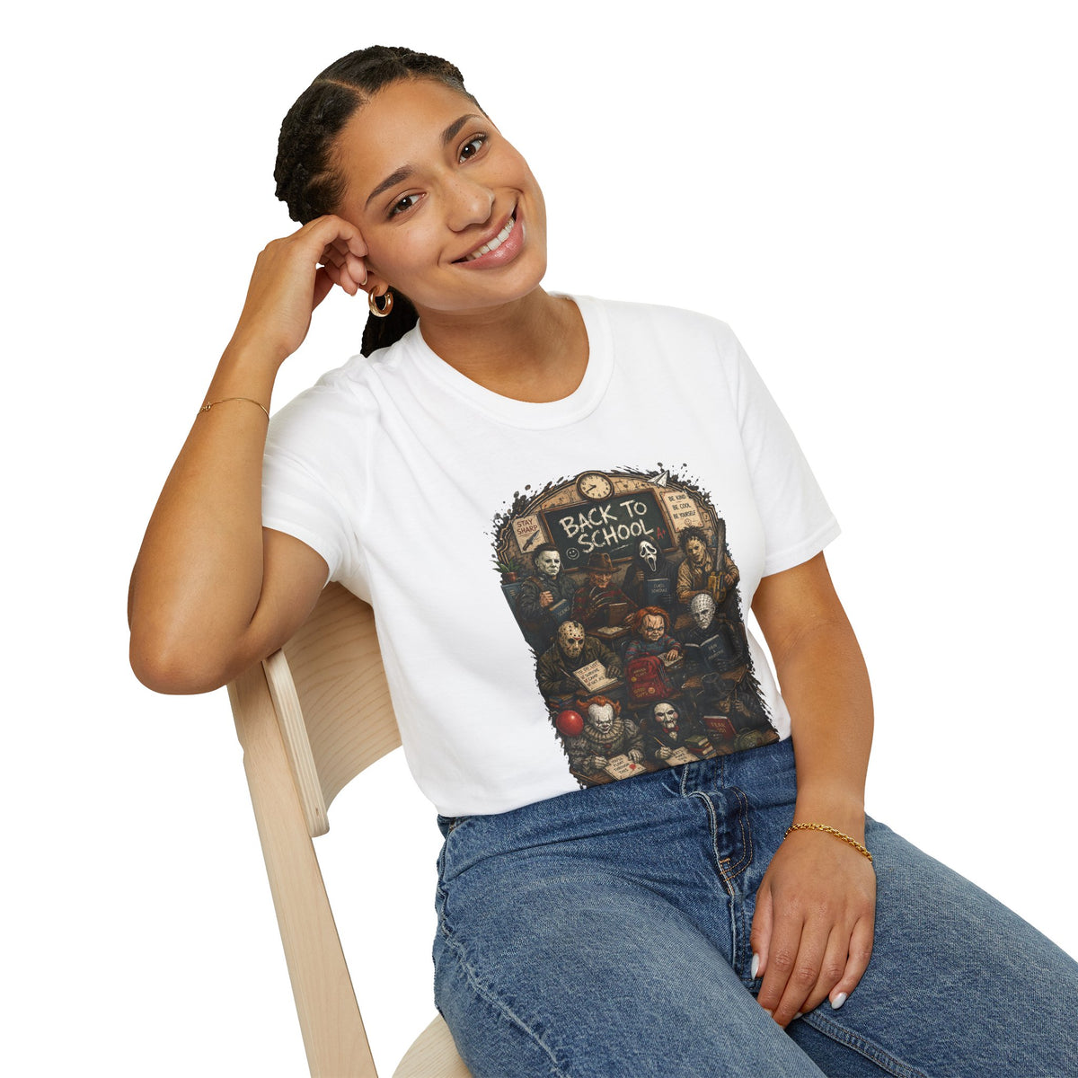 "Back to School" Horror Movie Character Class Portrait - T Shirt
