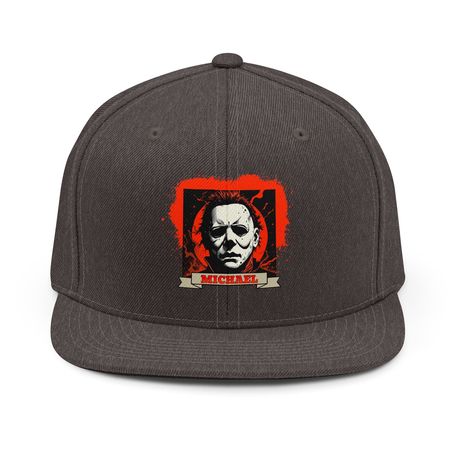 Snapback Hat — Horror Mask Graphic "Michael" Halloween Portrait