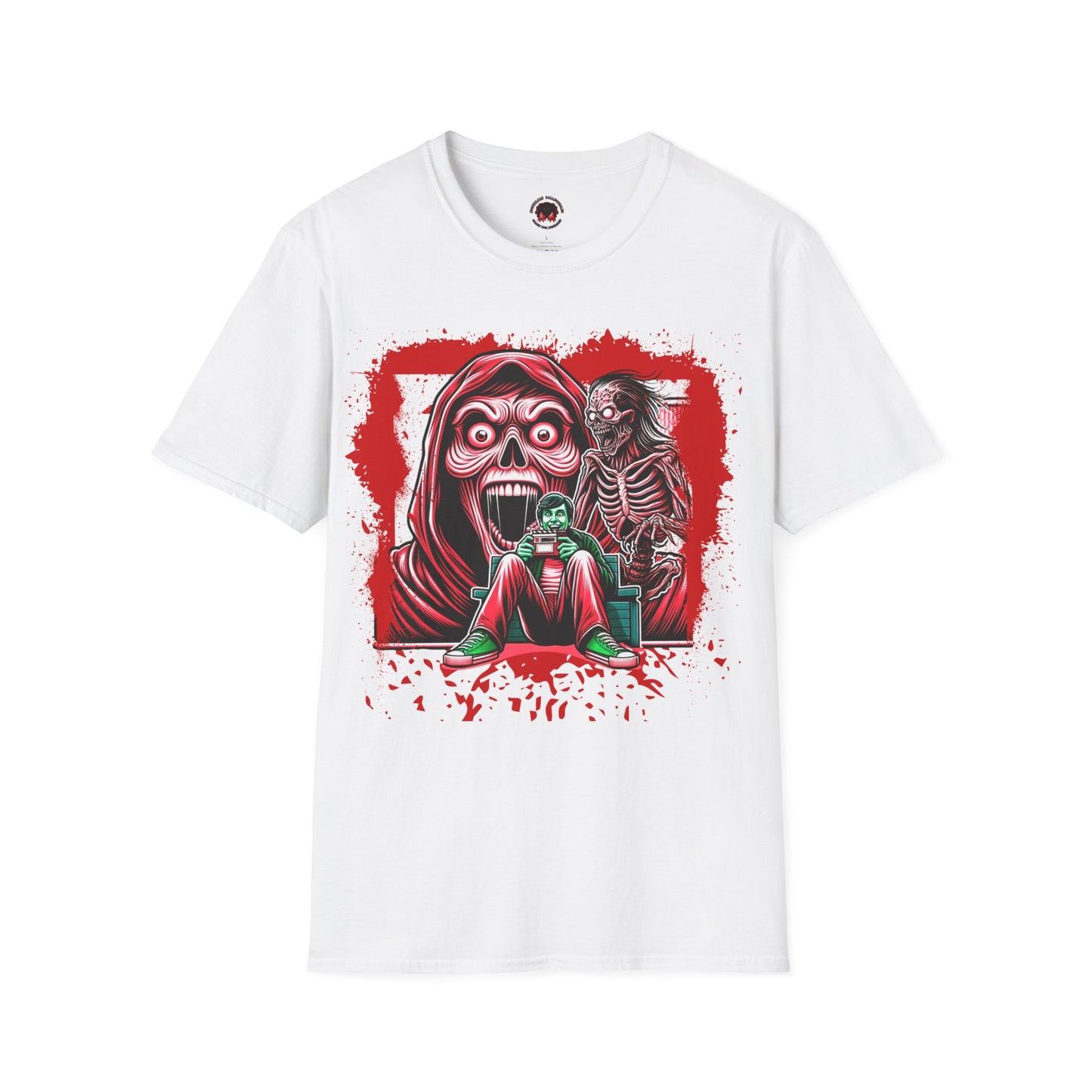 Horror Addict Creepy Skull Bloody Unisex Soft style T-Shirt Mens Womens