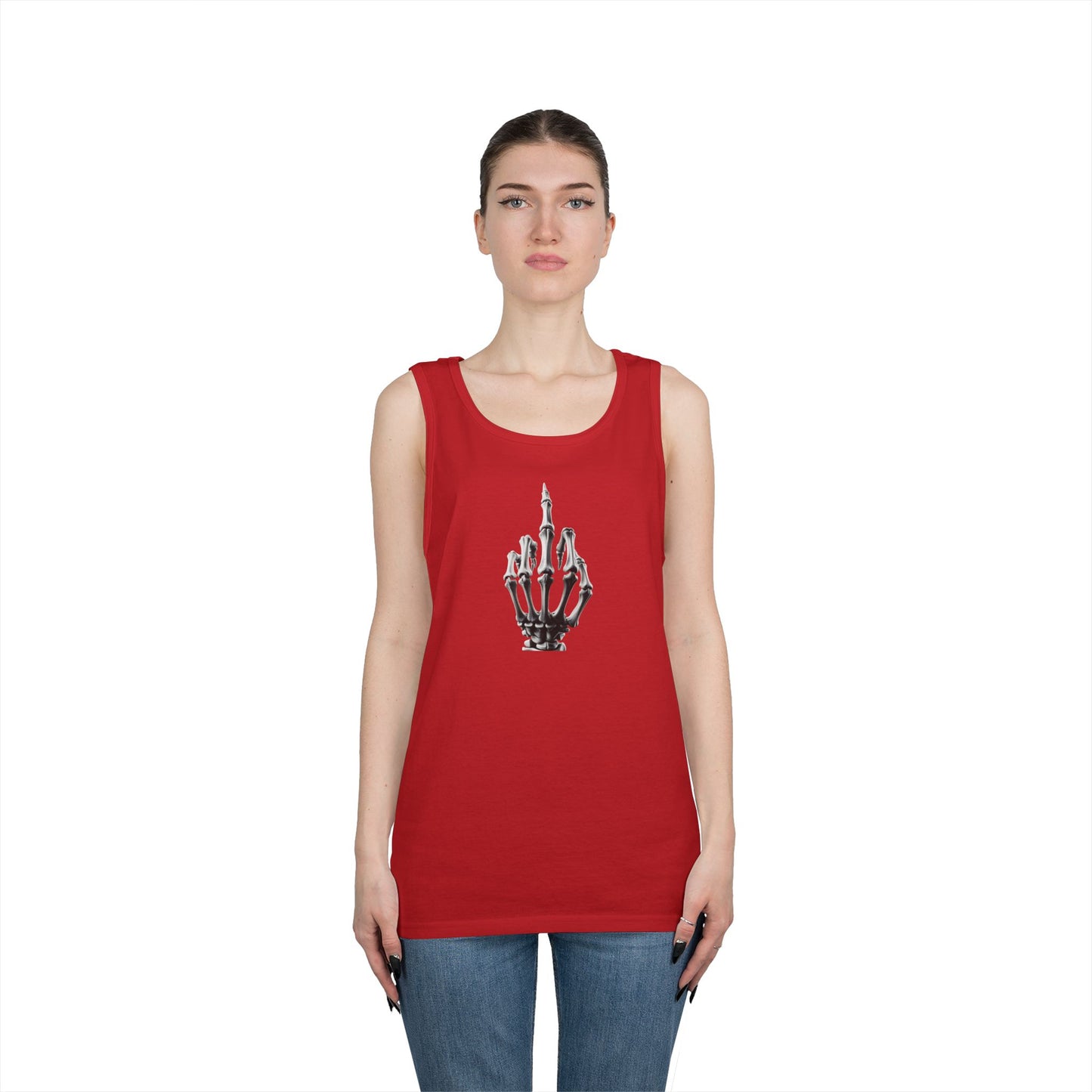 Skeleton Hand Middle Finger Tank Top – Edgy Skull Finger