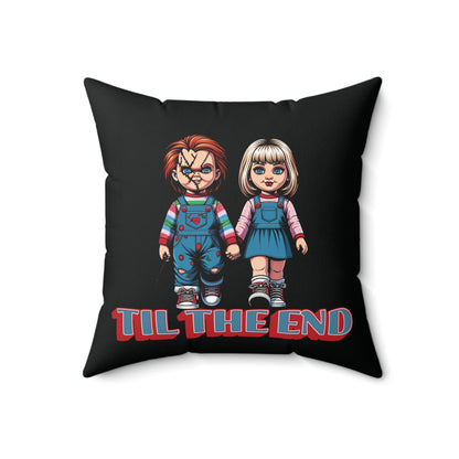 Til The End Horror Couple Spun Polyester Square Throw Pillow 4 Sizes