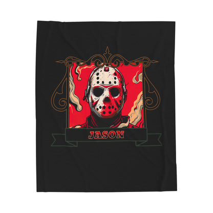 Vintage Jason Hockey Mask Velveteen Plush Throw Blanket