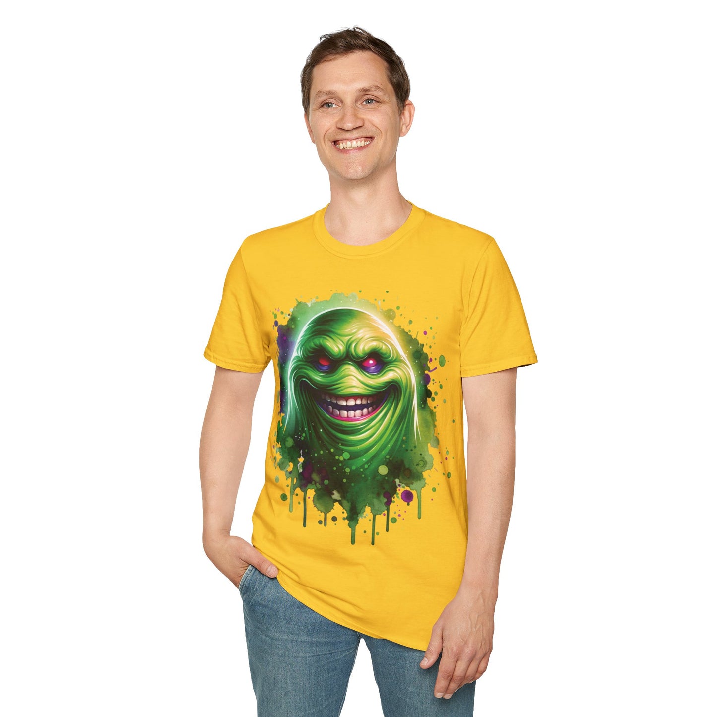 Slimey Ghost Spector Horror Fun Unisex Soft style T Shirt Men Women