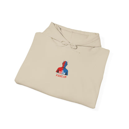 Hooded Sweatshirt - The System - Real People Arent Fooled Red Blue Design