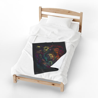 Horror Icons Velveteen Plush Halloween Throw Blanket
