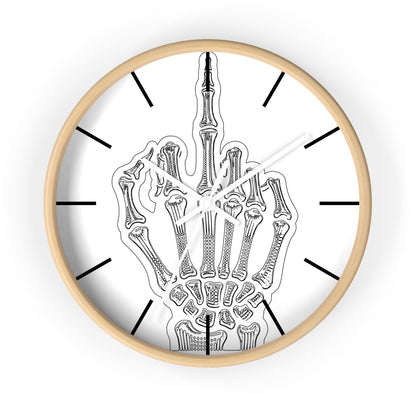 Spooky Skeleton Middle Finger Wall Clock