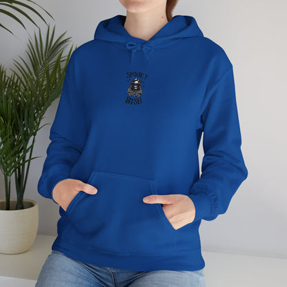 Spooky Bish Hoodie — Skeleton Finger and Sunglasses Design