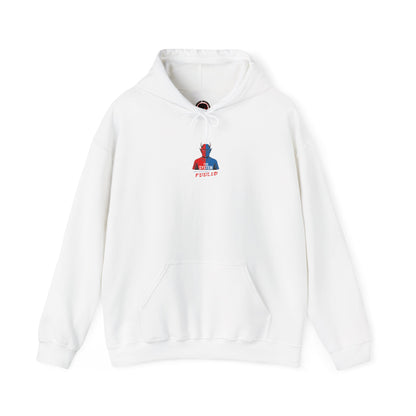 Hooded Sweatshirt - The System - Real People Arent Fooled Red Blue Design