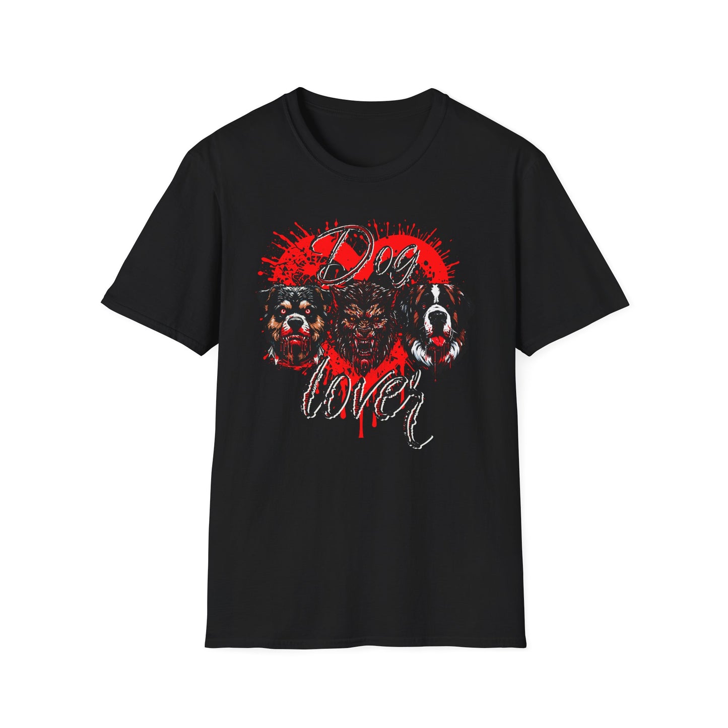 Dog Lover Hounds Of Hell Bloody heart Horror Fun Unisex Softstyle T-Shirt Animal Dark Humor Shirt