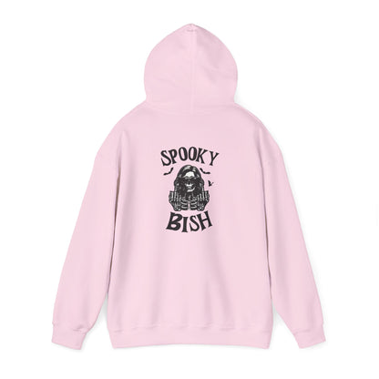 Spooky Bish Hoodie — Skeleton Finger and Sunglasses Design