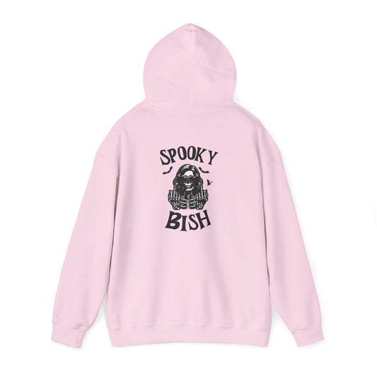 Spooky Bish Hoodie — Skeleton Finger and Sunglasses Design