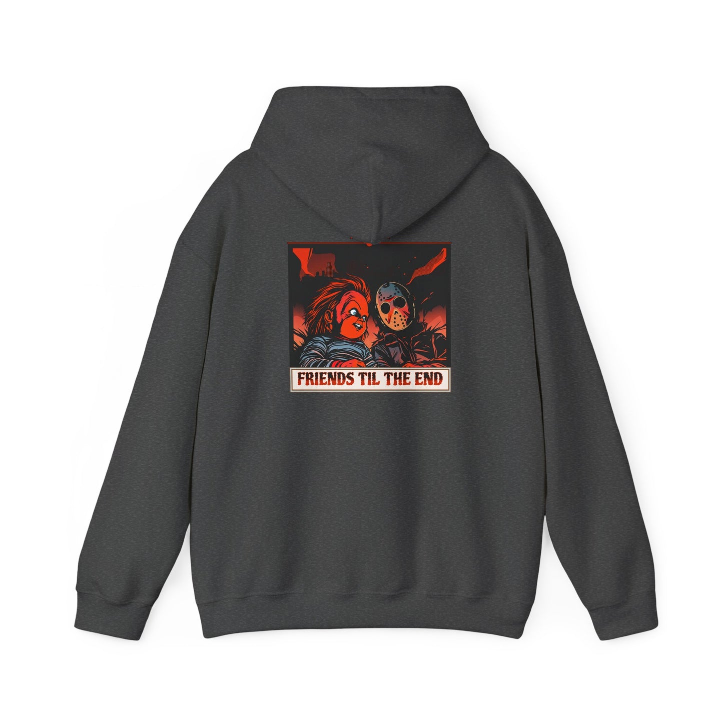 Hoodie - Friends Til The End Horror Movie Icon Friends Graphic Hoodie