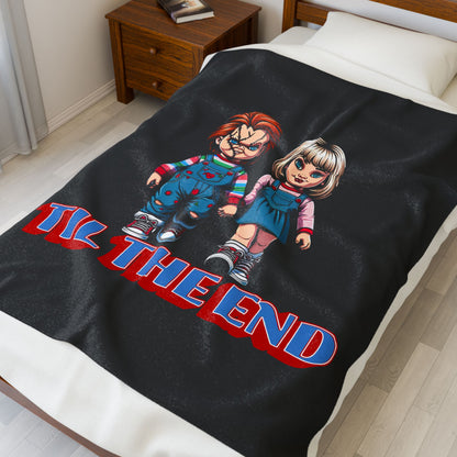 Til The End Horror Couple Throw Blanket Childs Play Inspired Design
