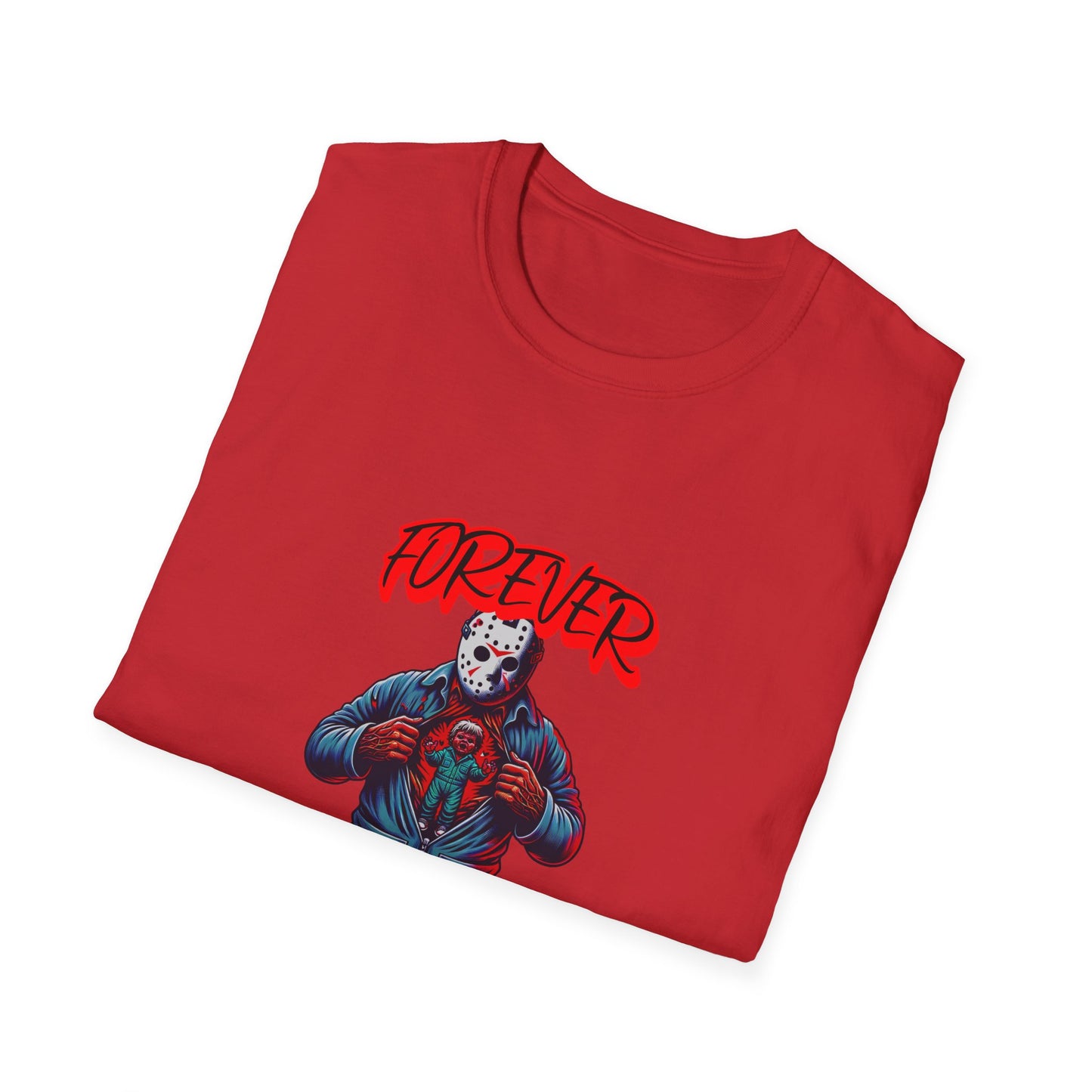 Horrorvational Forever Young Horror Fun Jason With The Mask On Voorhees Unisex Softstyle T-Shirt Friday Shirt