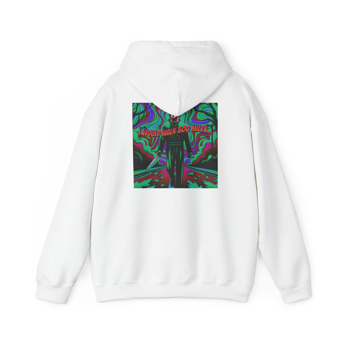 Psychedelic Road Trip Michael Hoodie – "Would Walk 500 Miles" Graphic Pullover