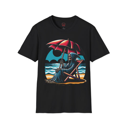 Summerween Grim Reaper Beach Day Unisex Soft style T-Shirt