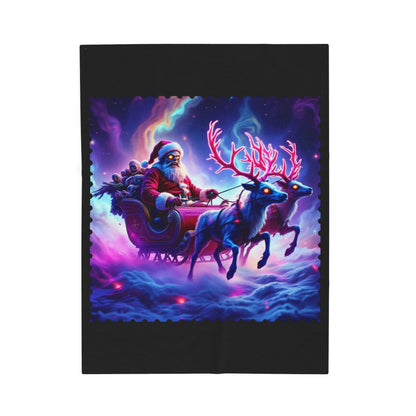 Holiday Zombie Santa Sleigh Velveteen Plush Blanket