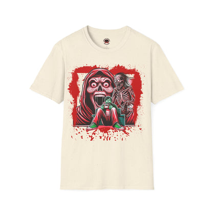 Horror Addict Creepy Skull Bloody Unisex Soft style T-Shirt Mens Womens