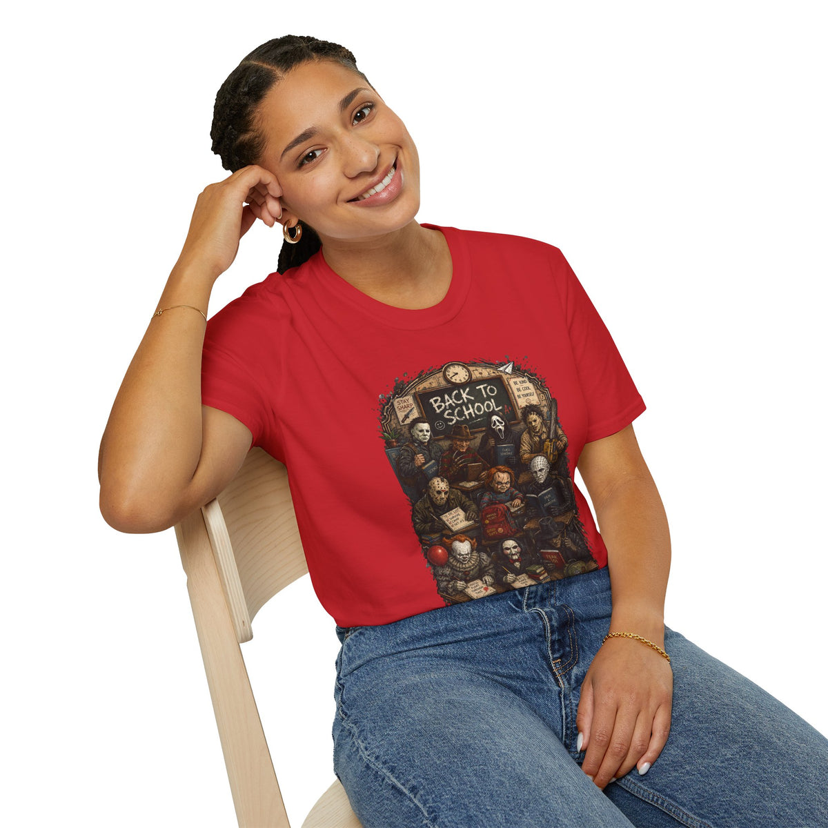 "Back to School" Horror Movie Character Class Portrait - T Shirt