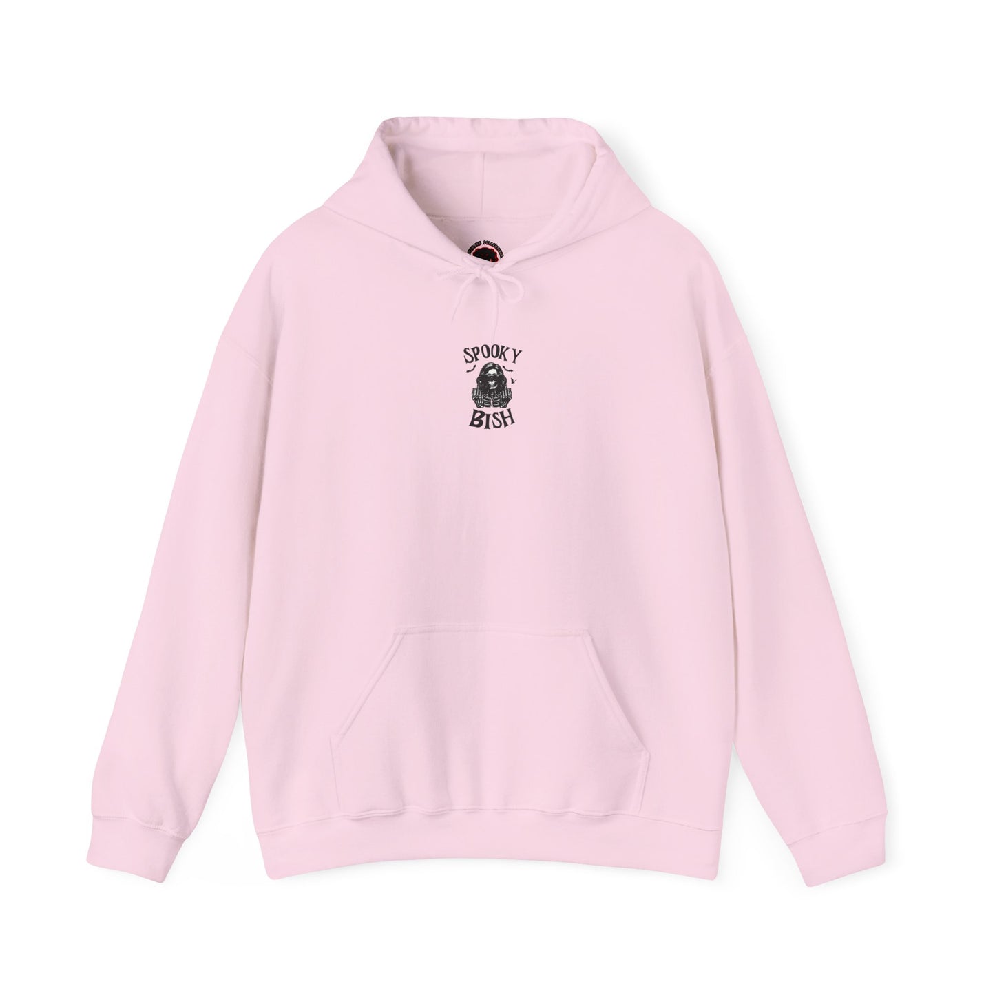 Spooky Bish Hoodie — Skeleton Finger and Sunglasses Design