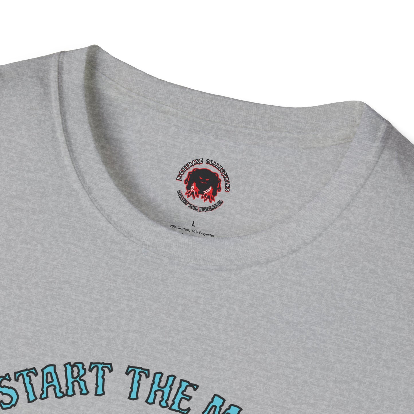 Don't Start The Movie Yet! Running Cute Monster Horror Fun Unisex Soft style T Shirt Mens Womens