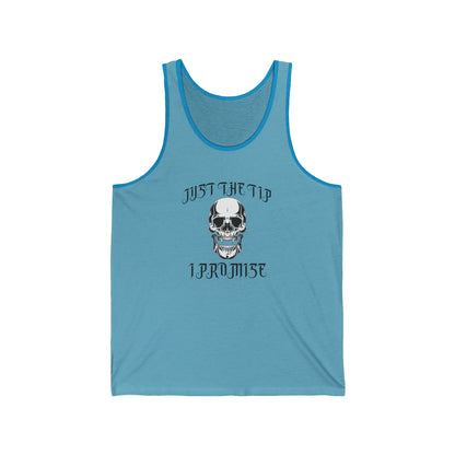 Just The Tip I Promise Vampire Skull Unisex Jersey Tank Top