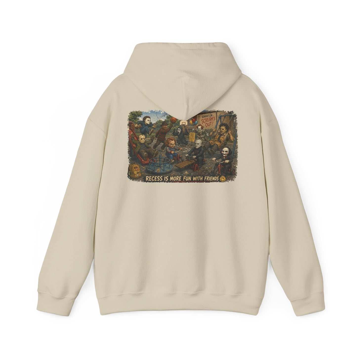 Horror Icons Illustration “Recess Is More Fun With Friends” - Hoodie