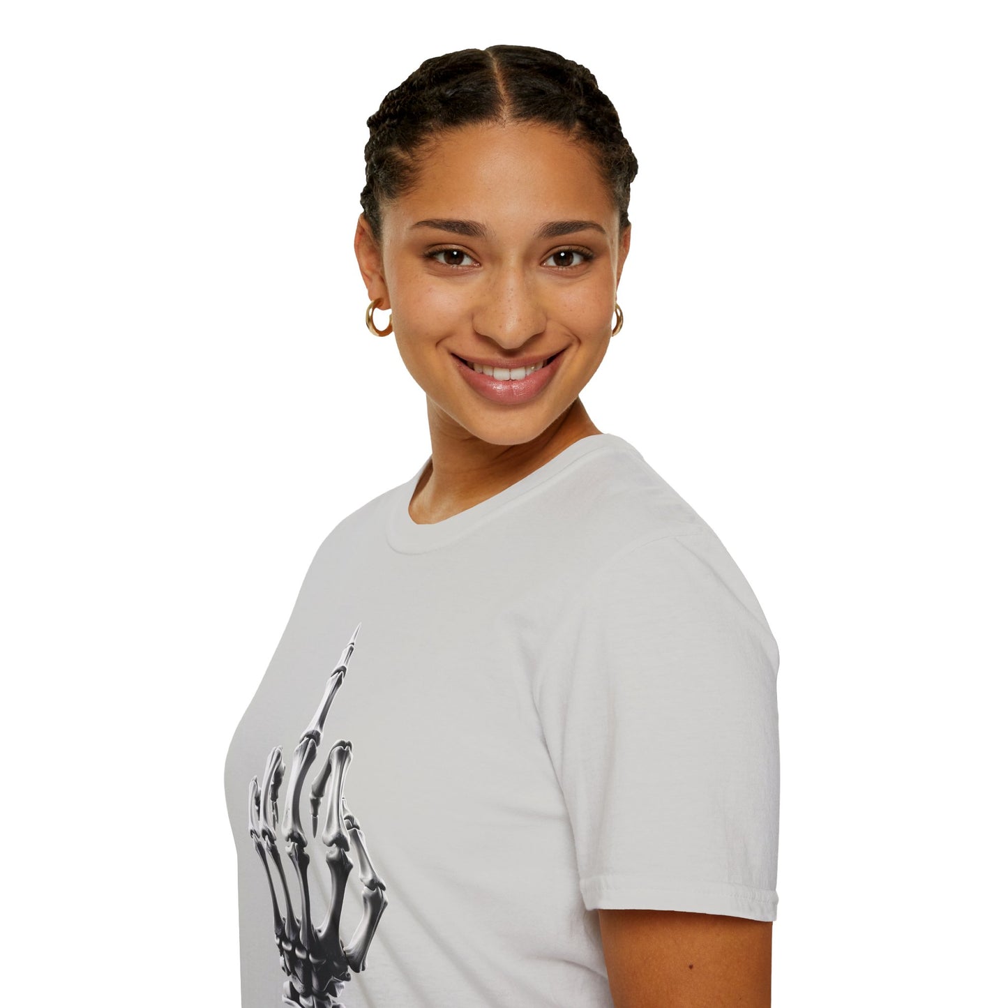Skeleton Middle Finger T-Shirt — Edgy Gothic Graphic Tee