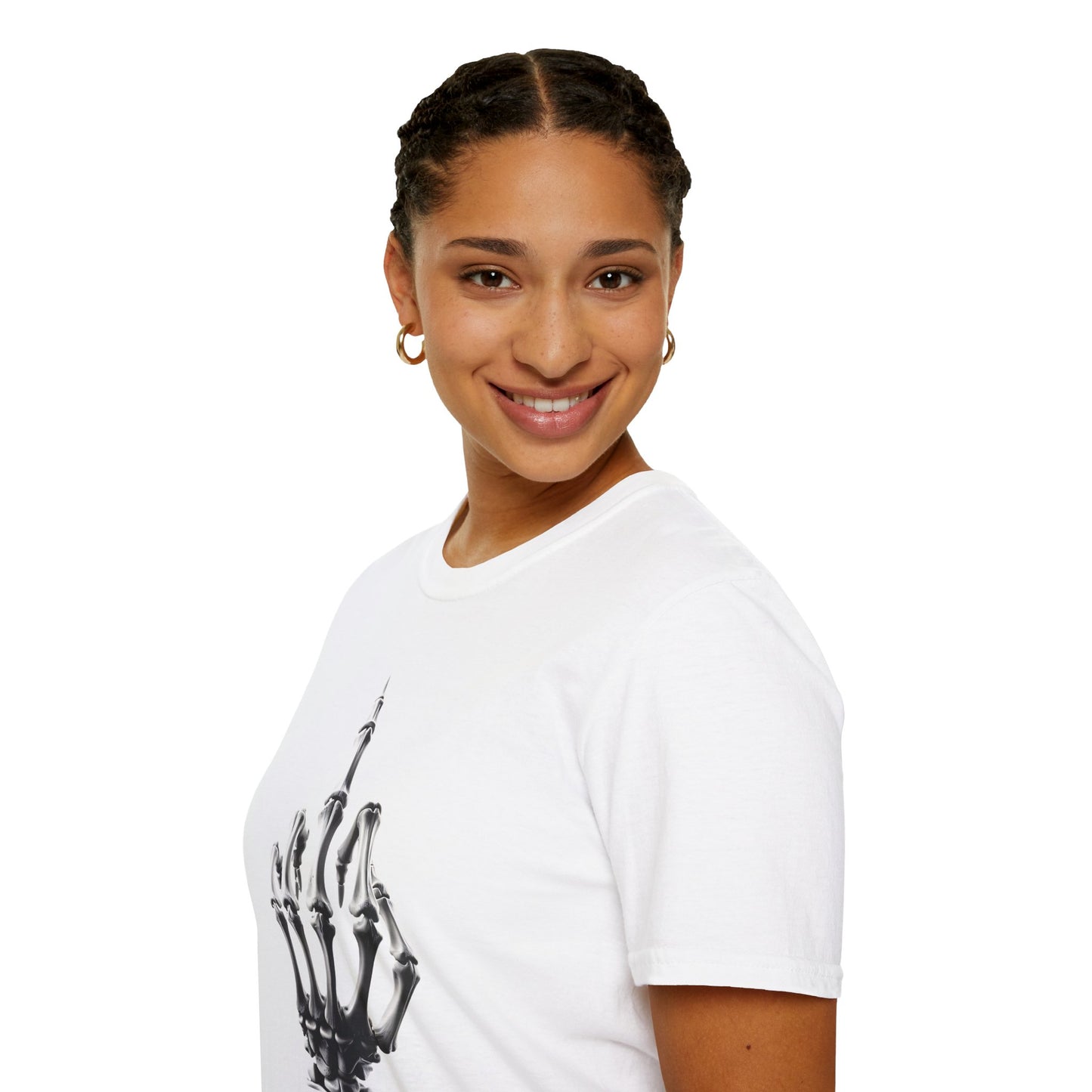 Skeleton Middle Finger T-Shirt — Edgy Gothic Graphic Tee