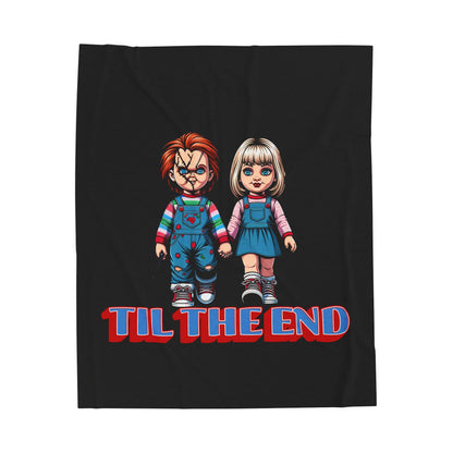 Til The End Horror Couple Throw Blanket Childs Play Inspired Design
