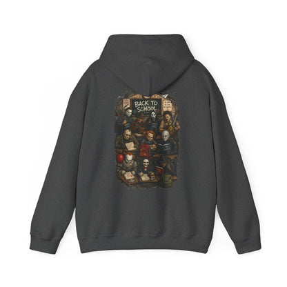 Horror Icons "Back to School" Hoodie — Vintage Movie Villains Graphic Sweatshirt