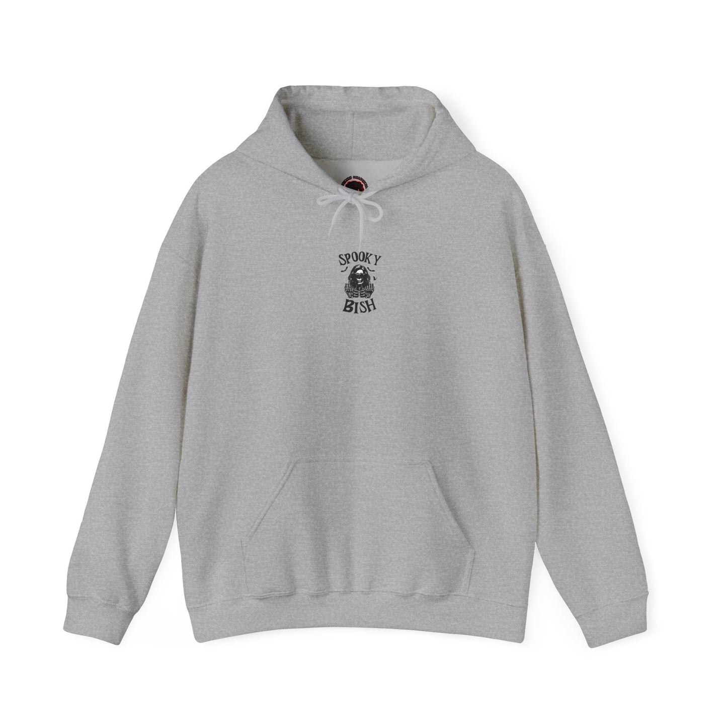 Spooky Bish Hoodie — Skeleton Finger and Sunglasses Design