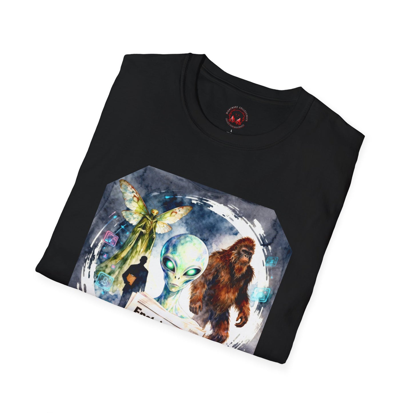 Alien Files Graphic T-Shirt — UFO, Bigfoot & Cryptid Art Tee