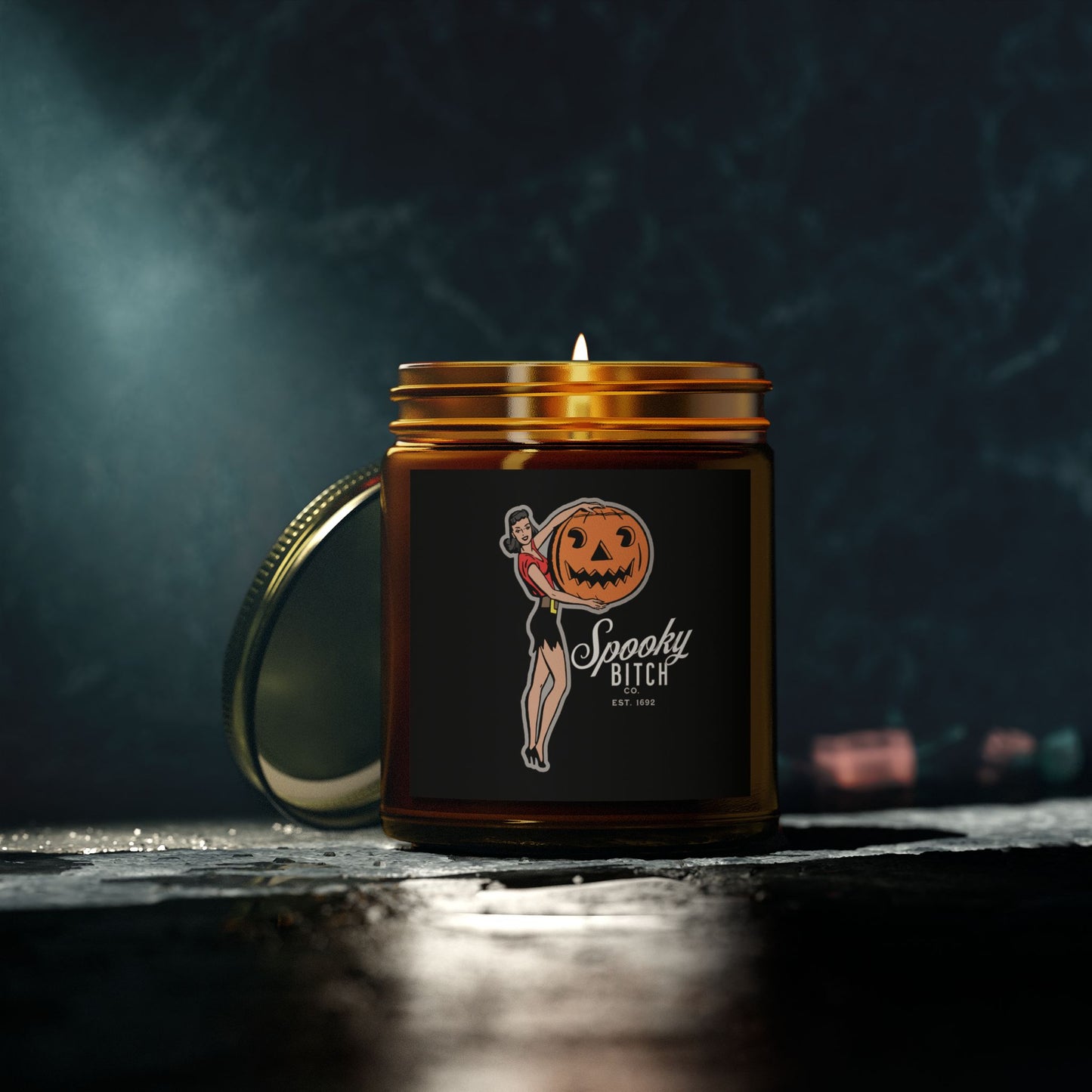Scented Candle - Fun Witch Design, Gothic, Spooky Bitch Company (4oz, 9oz)