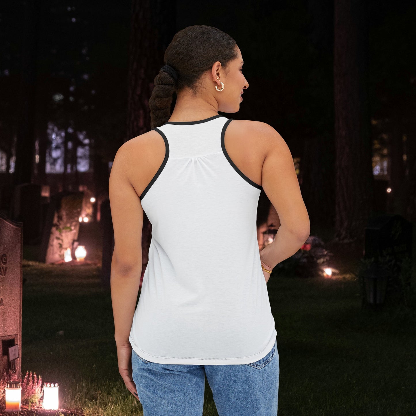 Spooky Bish Witch Women's Tank Top (AOP)