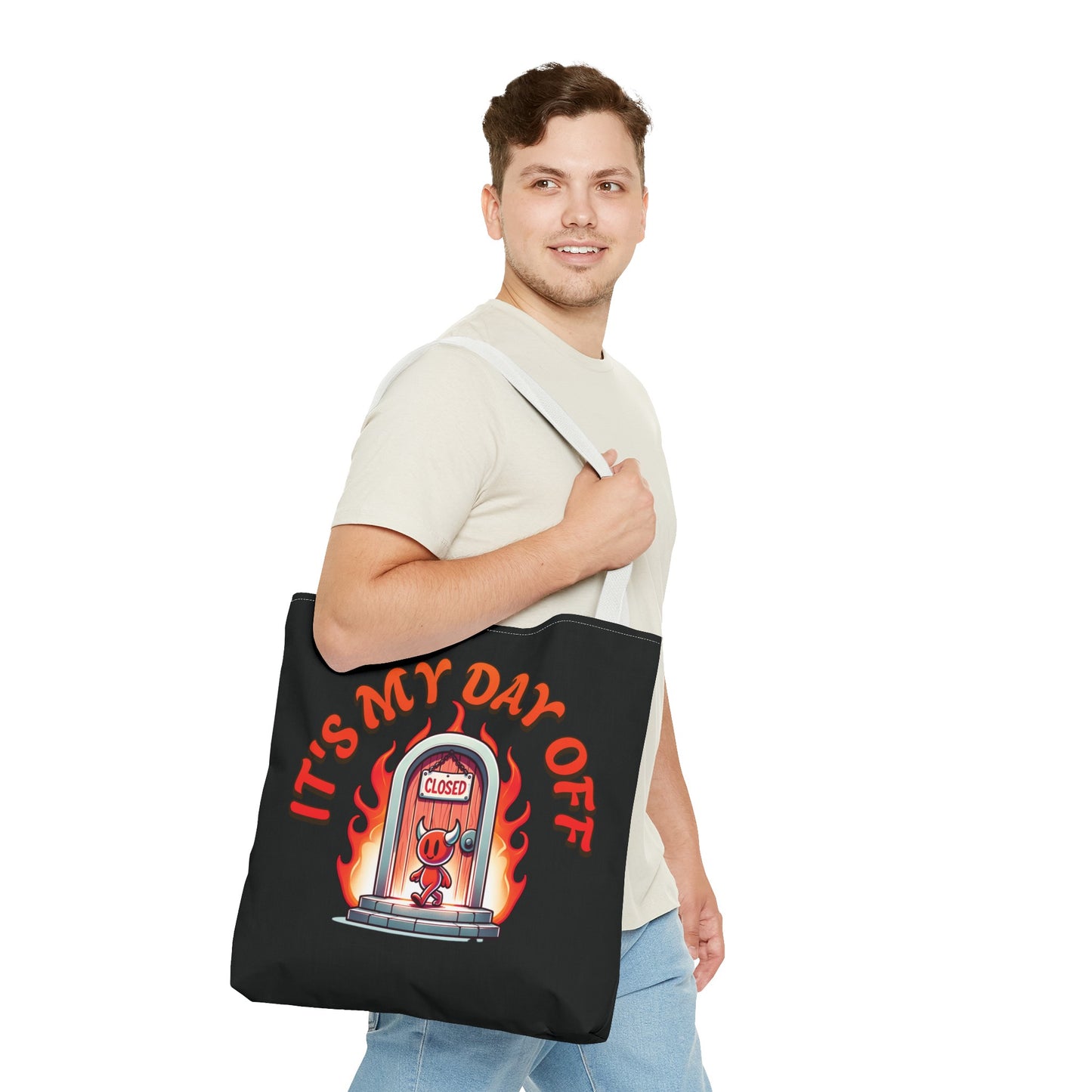 Little Devil It's My Day Off Shoulder Carry Tote Bag (AOP)