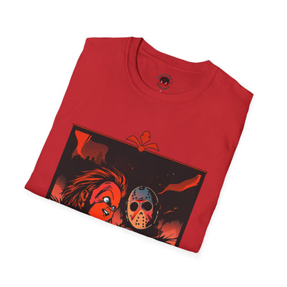 Friends 'Til the End Horror Movie T-Shirt Jason And Chucky Design