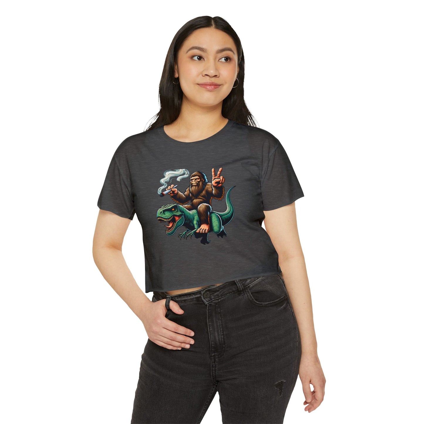 Bigfoot & T Rex Best Friends Women's Crop Top
