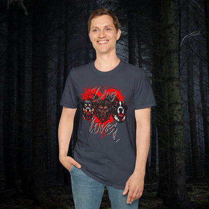 Dog Lover Hounds Of Hell Bloody heart Horror Fun Unisex Softstyle T-Shirt Animal Dark Humor Shirt
