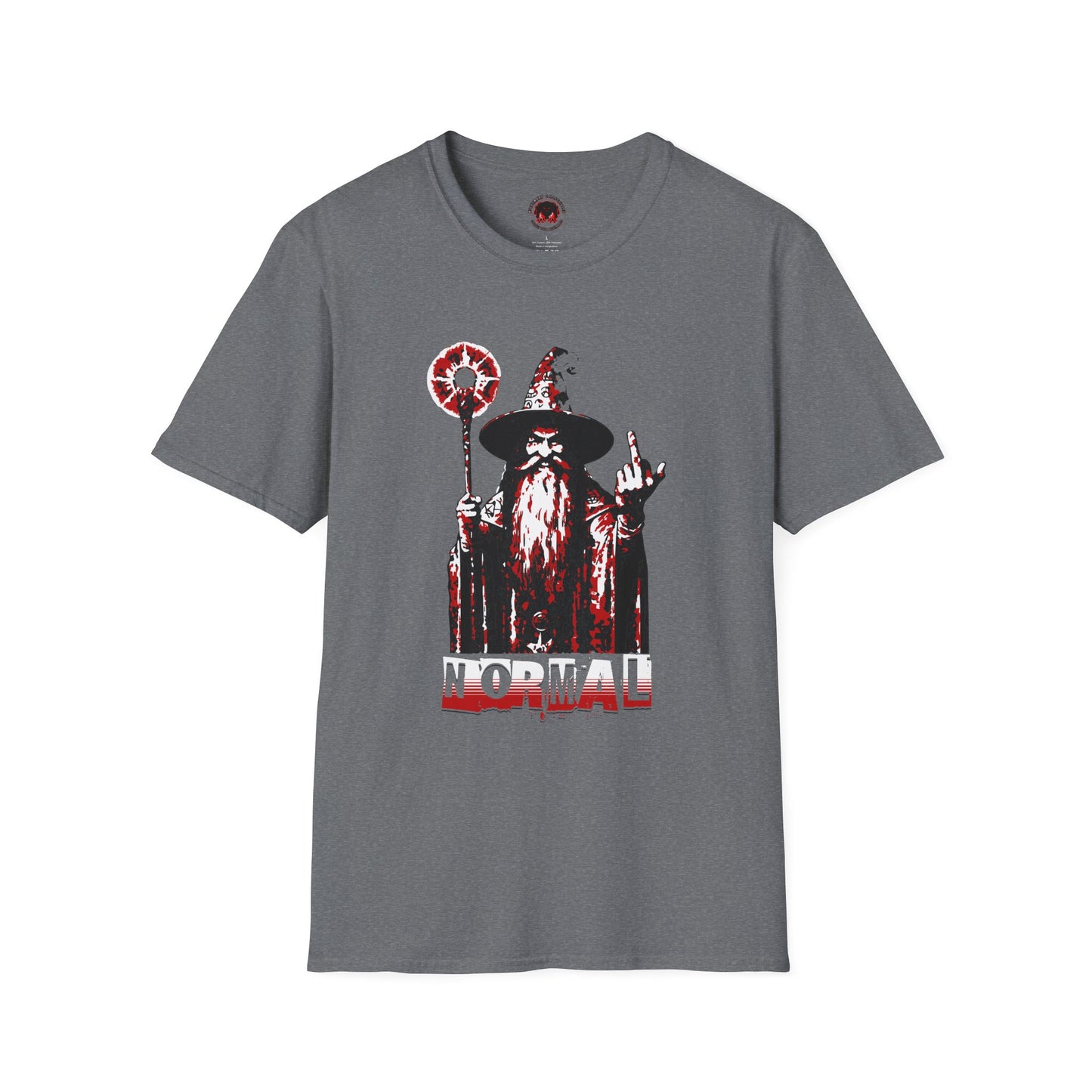 Unisex Soft Style T-Shirt - F*ck Normal Middle Finger Wizard Design