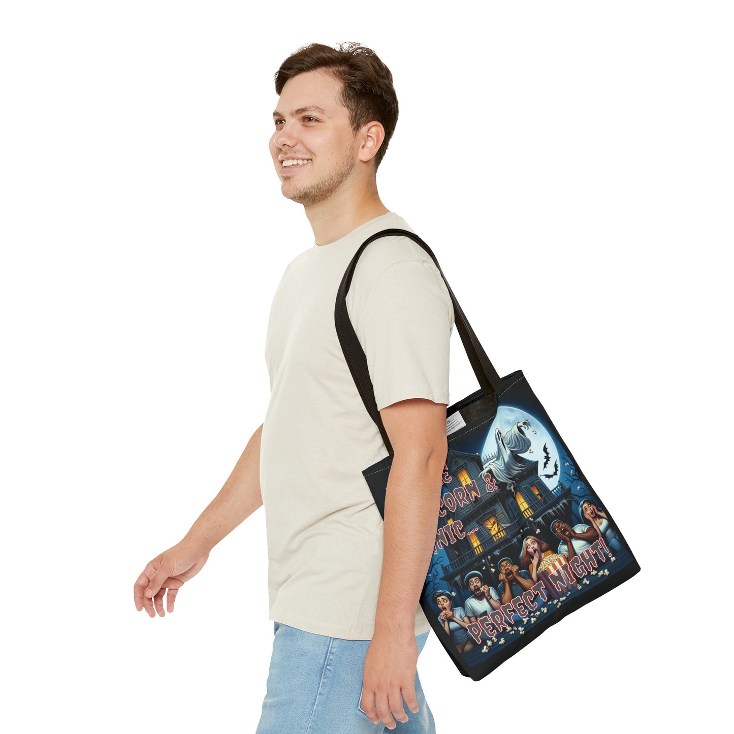 People Popcorn & Panic Perfect Night Shoulder Tote Bag (AOP)