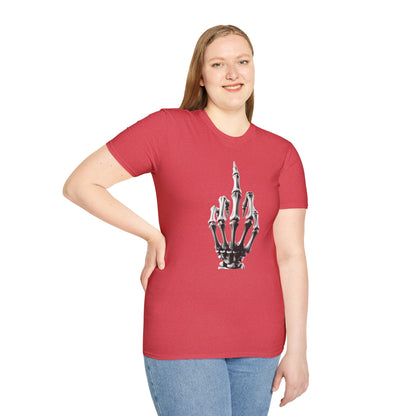 Skeleton Middle Finger T-Shirt — Edgy Gothic Graphic Tee