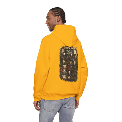 Horror Icons "Back to School" Hoodie — Vintage Movie Villains Graphic Sweatshirt